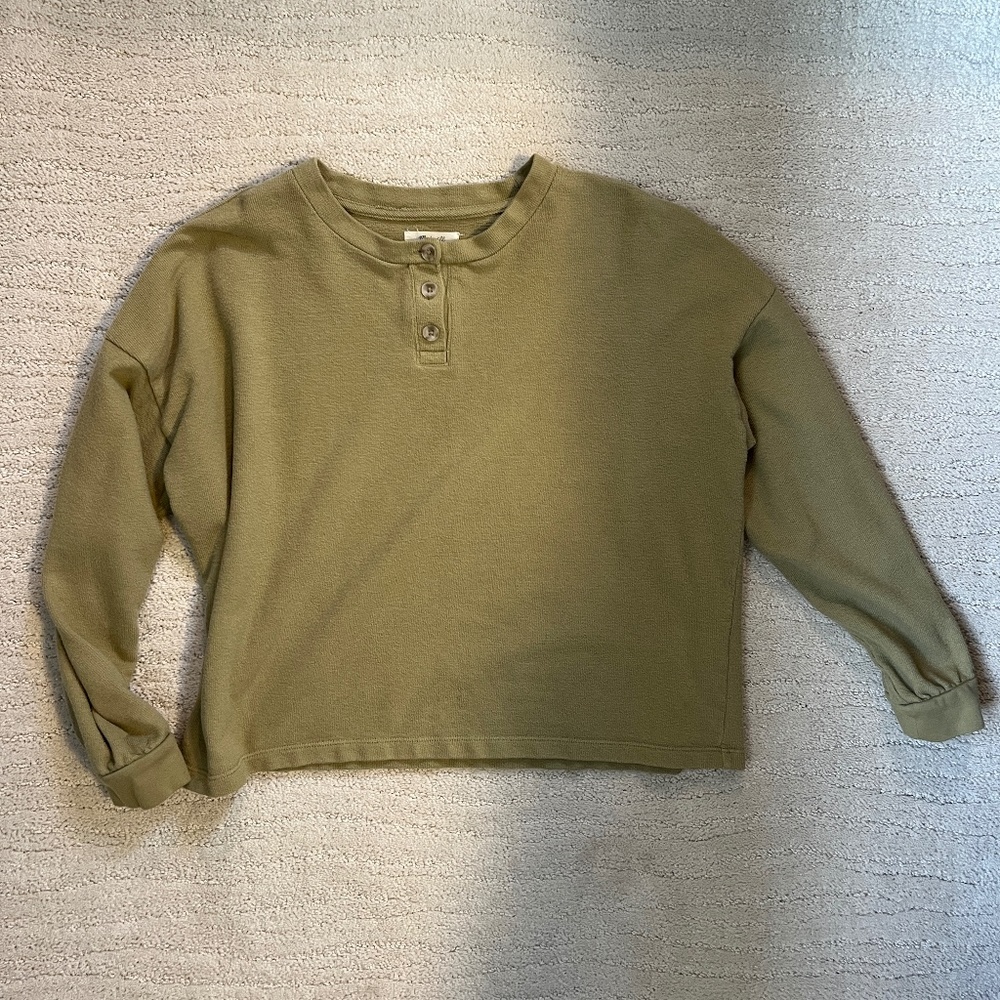 Madewell Light Green Cropped Sweater